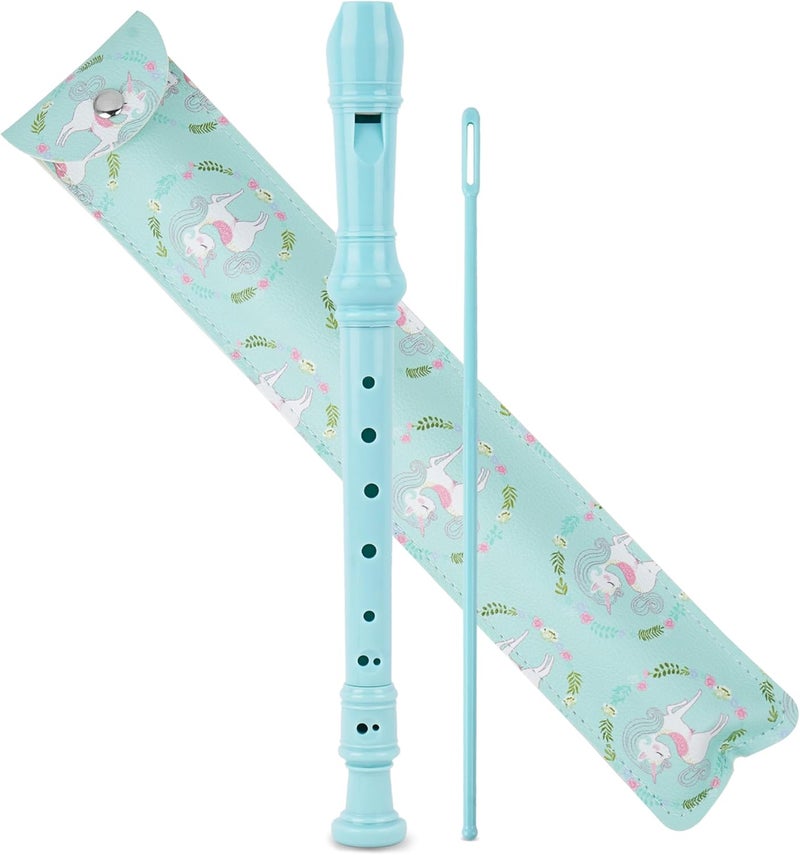 Haecsfl Recorder Instrument for Beginner Adults,8-Hole Soprano Descant Recorder Music Flute with with Cleaning Rod & Leather Case For Home Entertainment(2-Green Unicorn) - Image 1